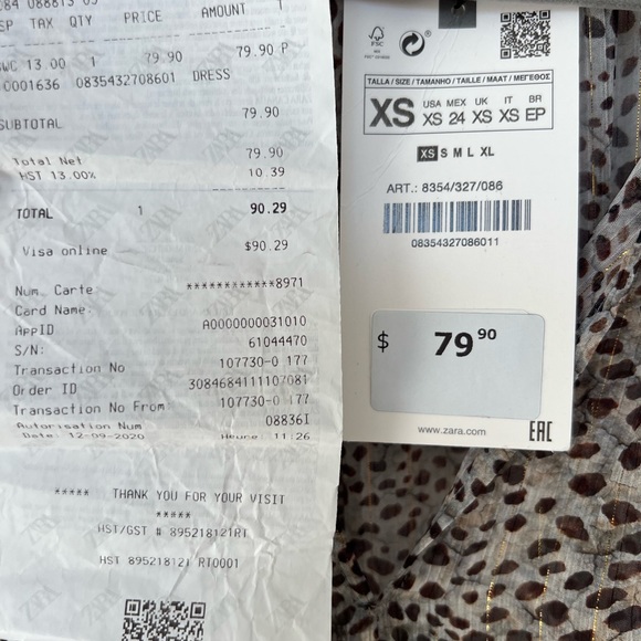 Zara leopard print sheet mini dress Brand New XS - Picture 3 of 4